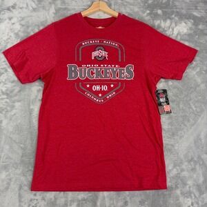 Ohio State Buckeyes T-Shirt Men's Medium Red Colosseum Short Sleeve NWT Flaw